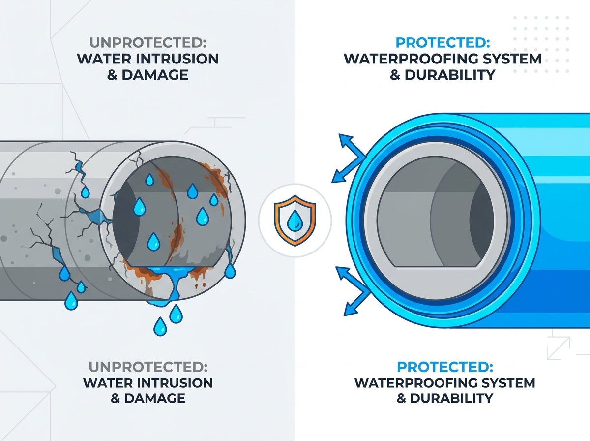 Tunnel waterproofing system installation for underground infrastructure