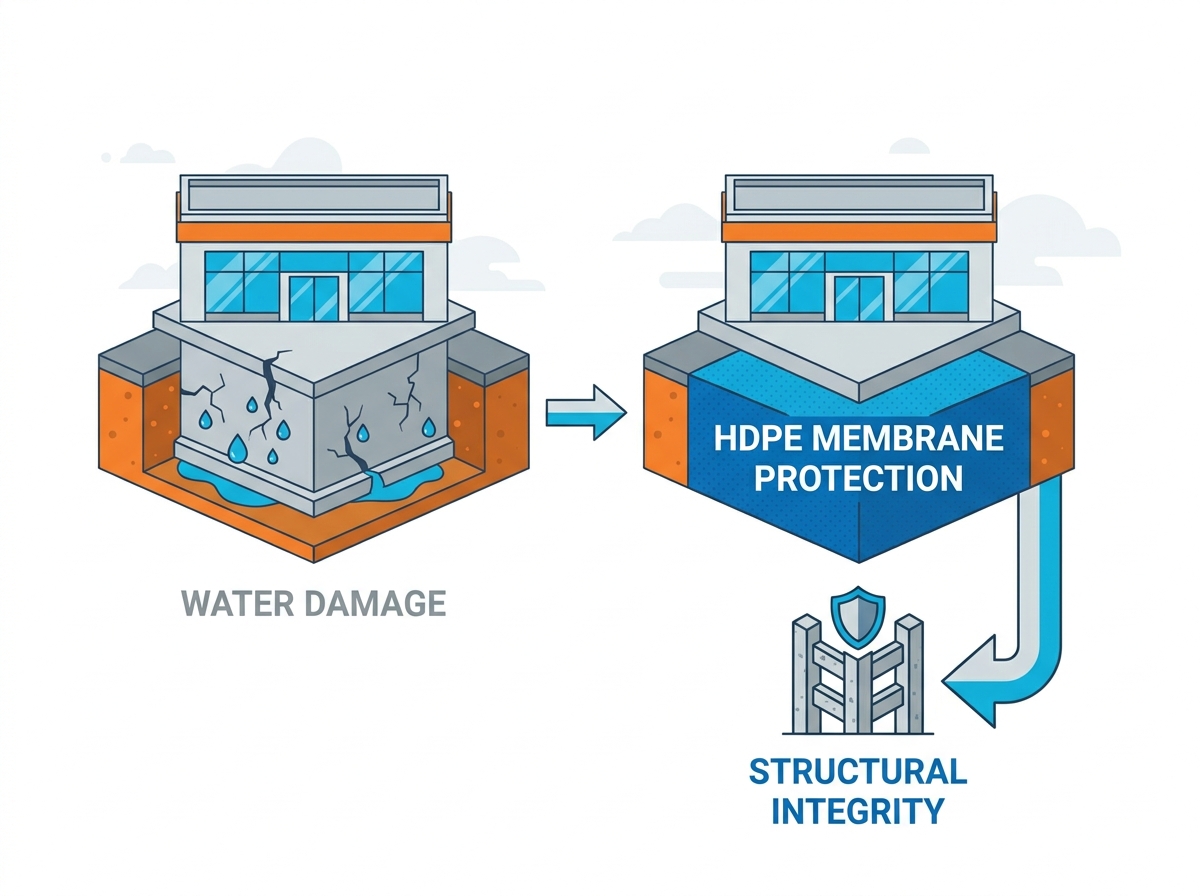 HDPE Waterproofing Membranes Application