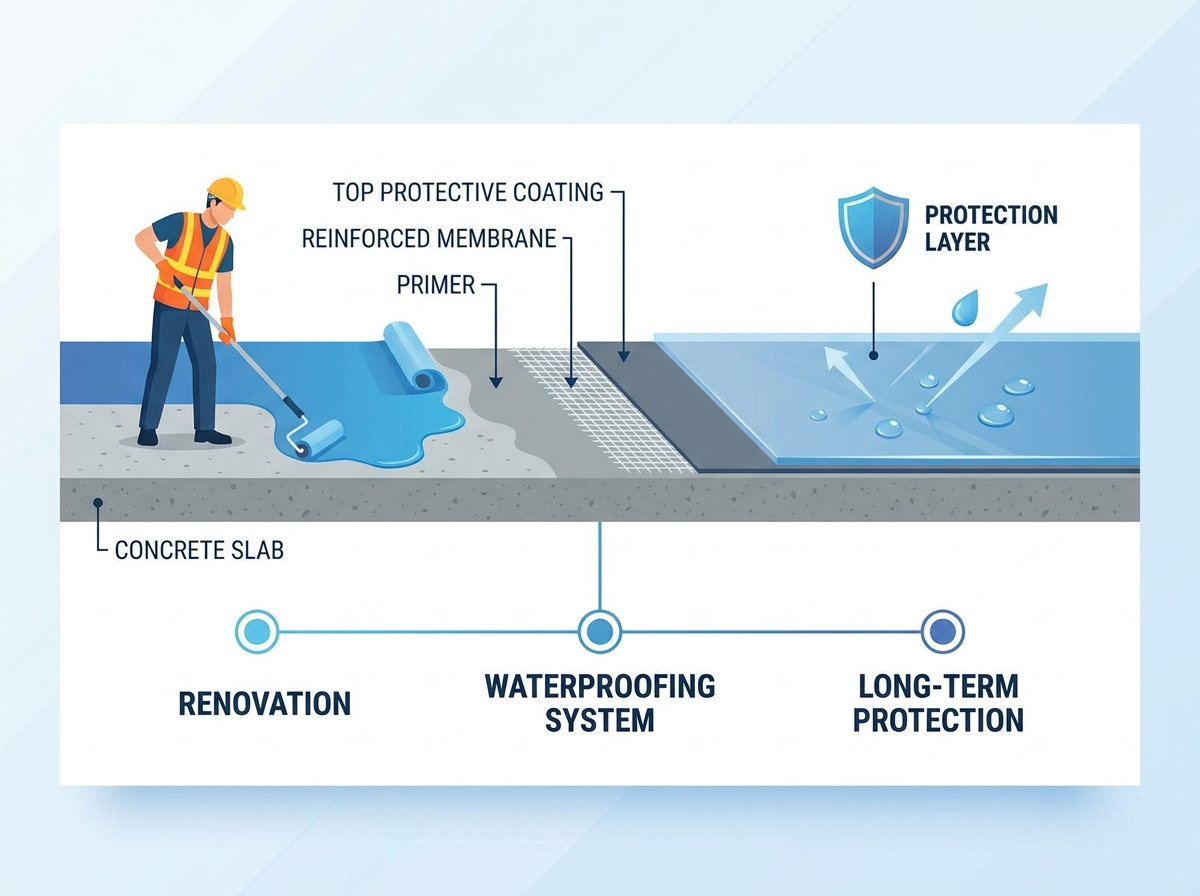 Concrete Roof Waterproofing and Renovation